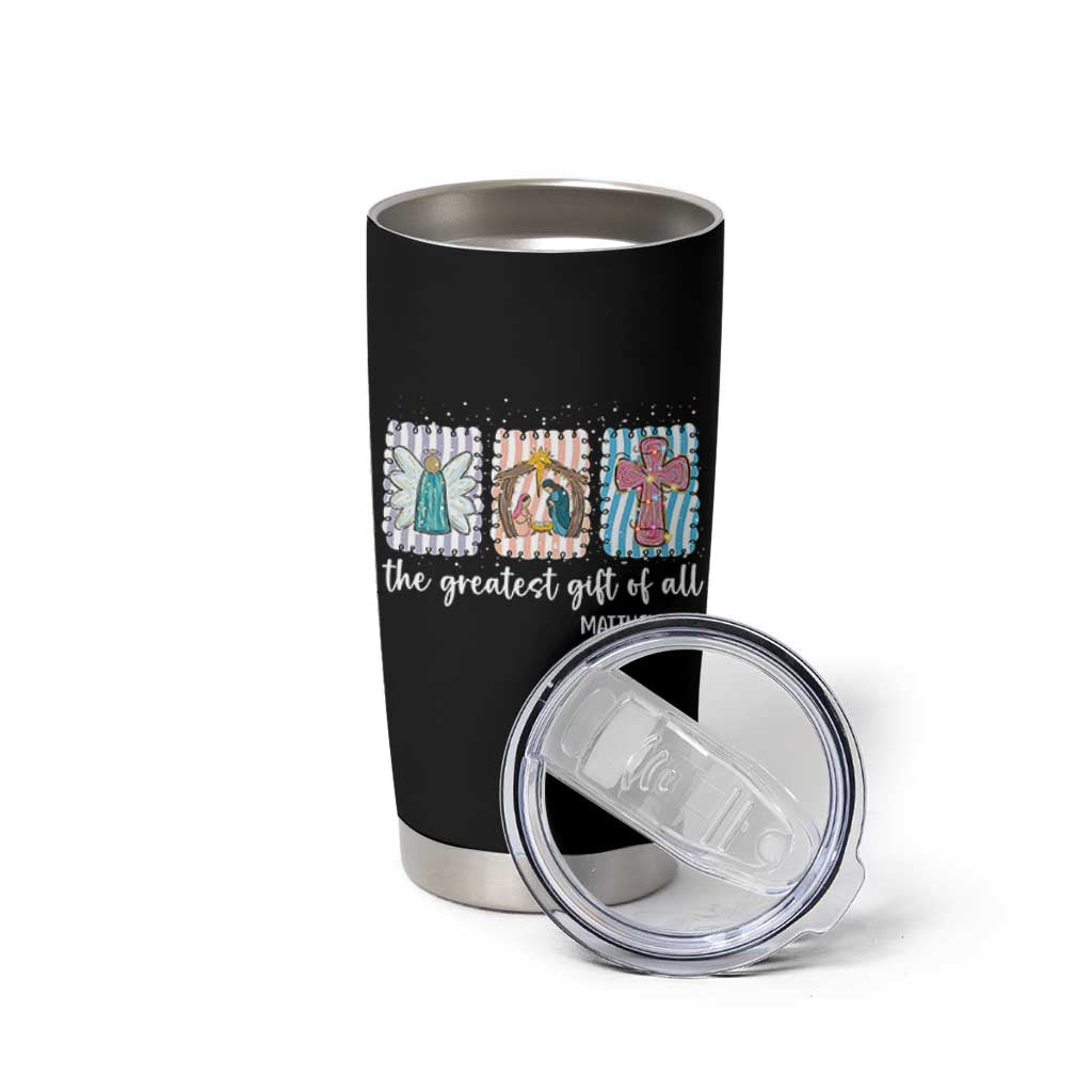 Christian Christmas Tumbler Cup The Greatest Gift Of All Jesus Nativity Scene - Wonder Print Shop