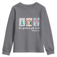 Christian Christmas Youth Sweatshirt The Greatest Gift Of All Jesus Nativity Scene - Wonder Print Shop