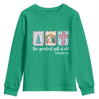 Christian Christmas Youth Sweatshirt The Greatest Gift Of All Jesus Nativity Scene - Wonder Print Shop