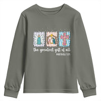 Christian Christmas Youth Sweatshirt The Greatest Gift Of All Jesus Nativity Scene - Wonder Print Shop