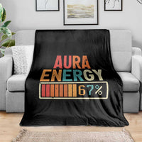Funny Aura Energy At 67 Throw Blanket Six Seven Meme Gen Alpha Slang - Wonder Print Shop