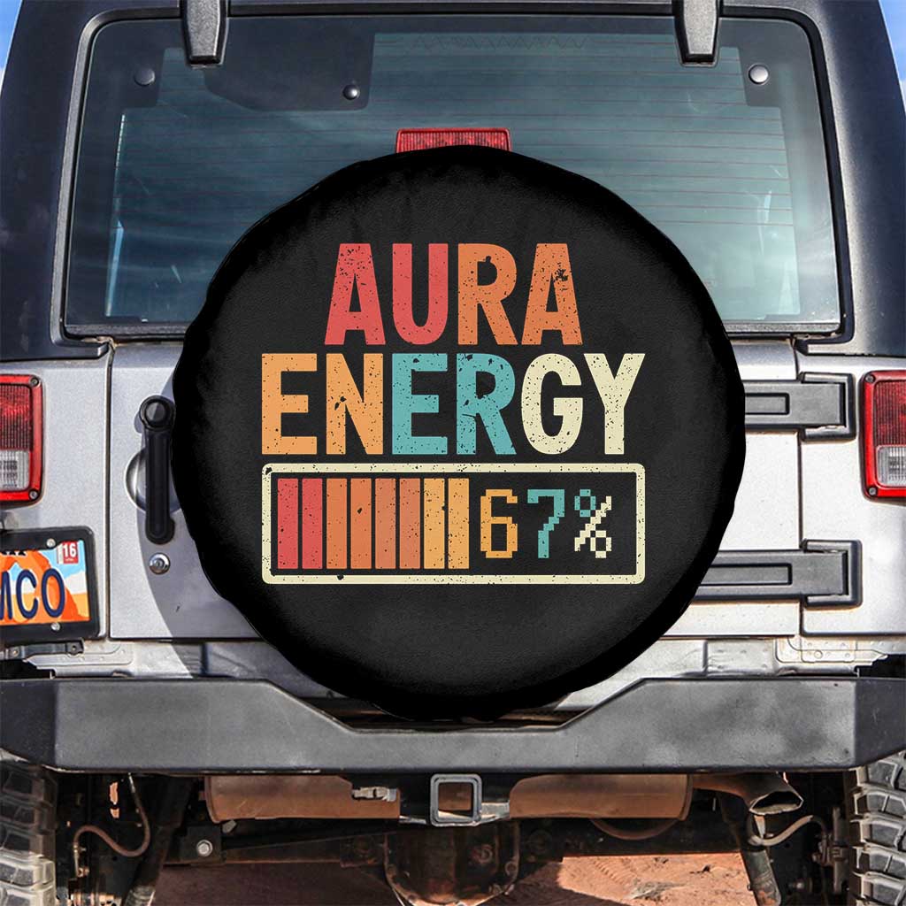 Funny Aura Energy At 67 Spare Tire Cover Six Seven Meme Gen Alpha Slang - Wonder Print Shop