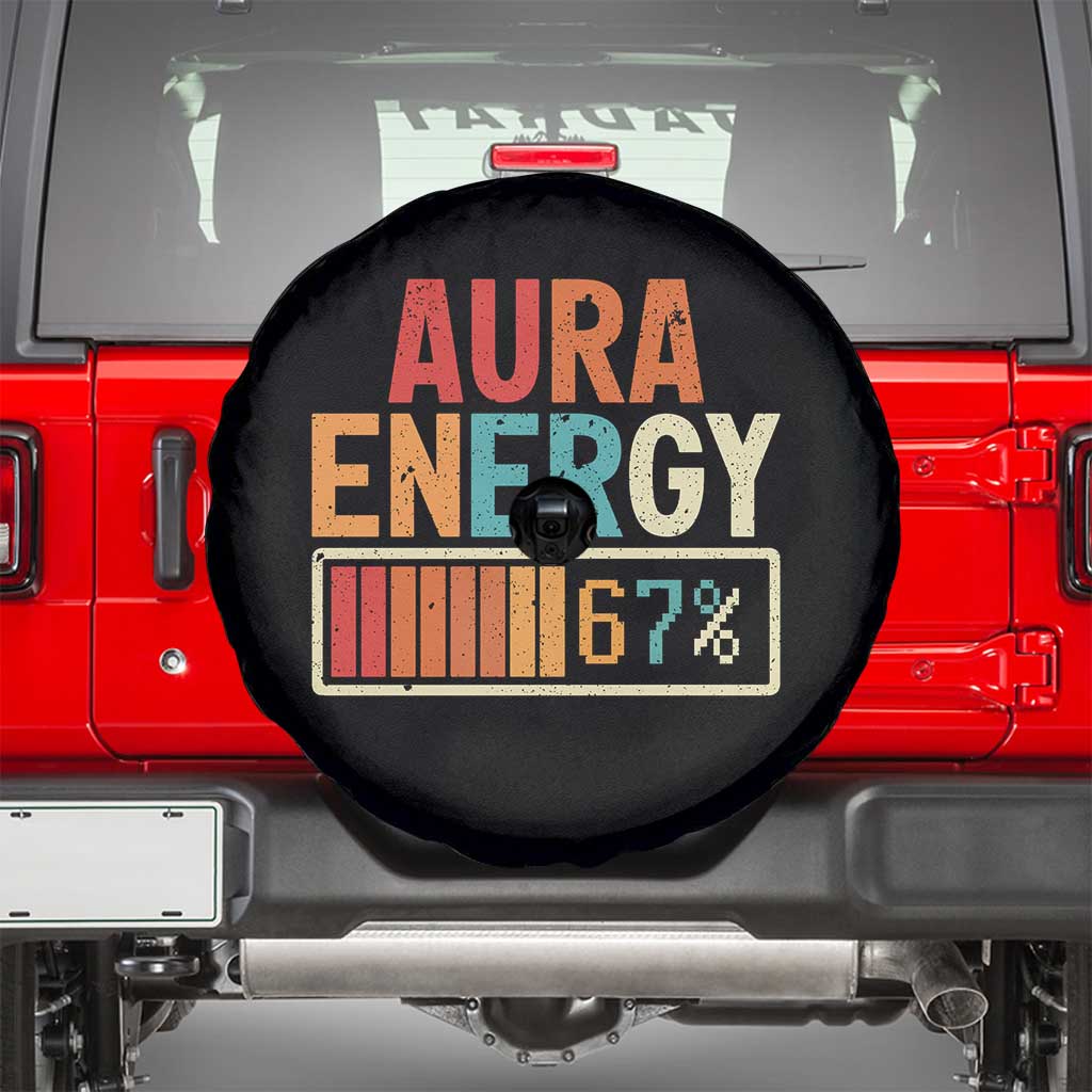 Funny Aura Energy At 67 Spare Tire Cover Six Seven Meme Gen Alpha Slang - Wonder Print Shop