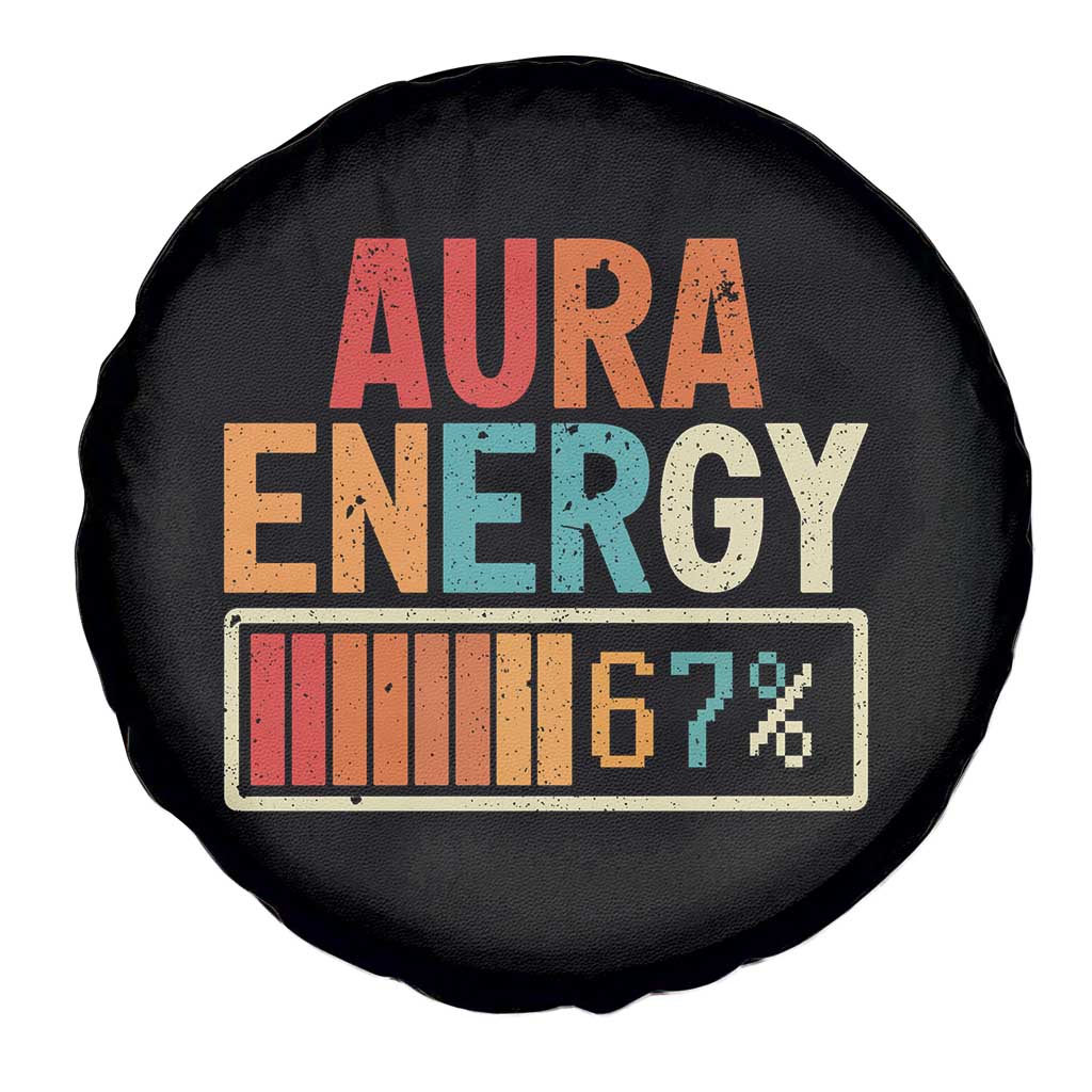 Funny Aura Energy At 67 Spare Tire Cover Six Seven Meme Gen Alpha Slang - Wonder Print Shop