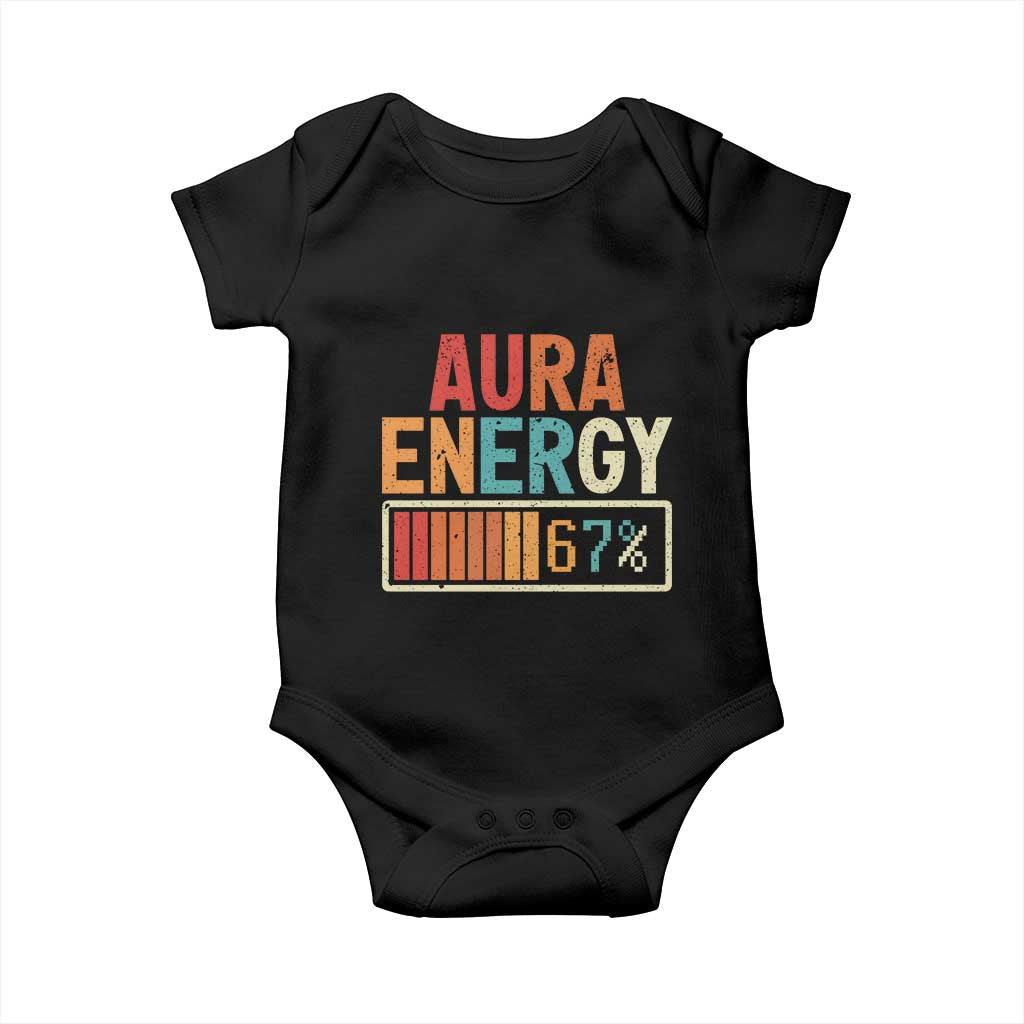 Funny Aura Energy At 67 Baby Onesie Six Seven Meme Gen Alpha Slang - Wonder Print Shop