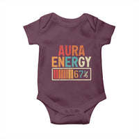Funny Aura Energy At 67 Baby Onesie Six Seven Meme Gen Alpha Slang - Wonder Print Shop