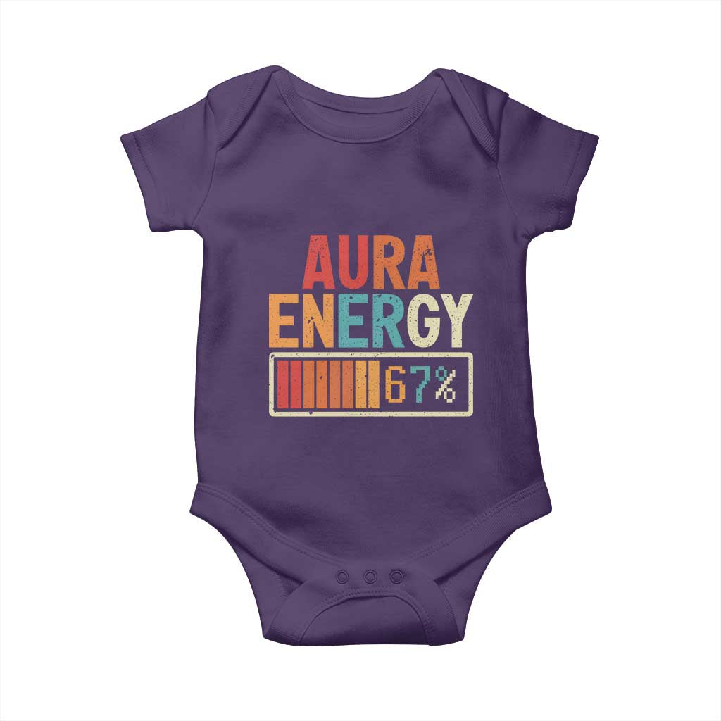 Funny Aura Energy At 67 Baby Onesie Six Seven Meme Gen Alpha Slang - Wonder Print Shop