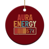 Funny Aura Energy At 67 Ceramic Ornament Six Seven Meme Gen Alpha Slang - Wonder Print Shop