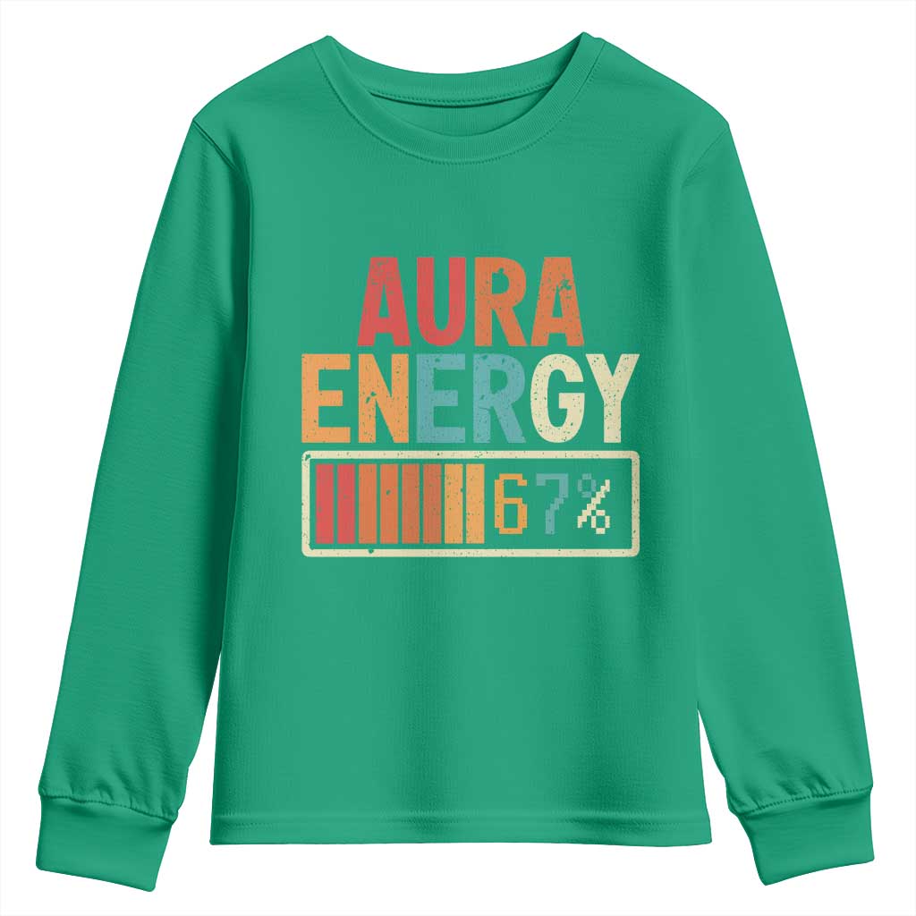 Funny Aura Energy At 67 Youth Sweatshirt Six Seven Meme Gen Alpha Slang - Wonder Print Shop