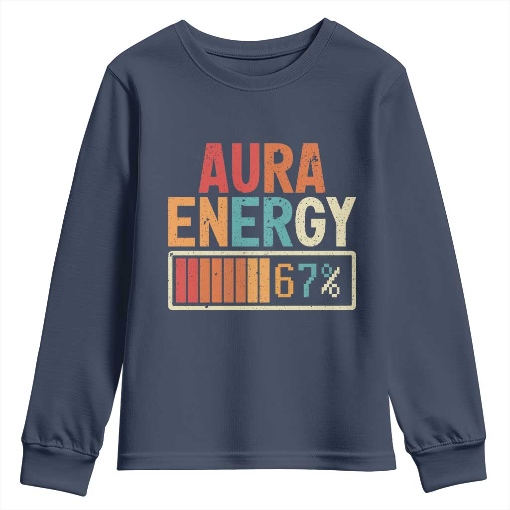 Funny Aura Energy At 67 Youth Sweatshirt Six Seven Meme Gen Alpha Slang - Wonder Print Shop