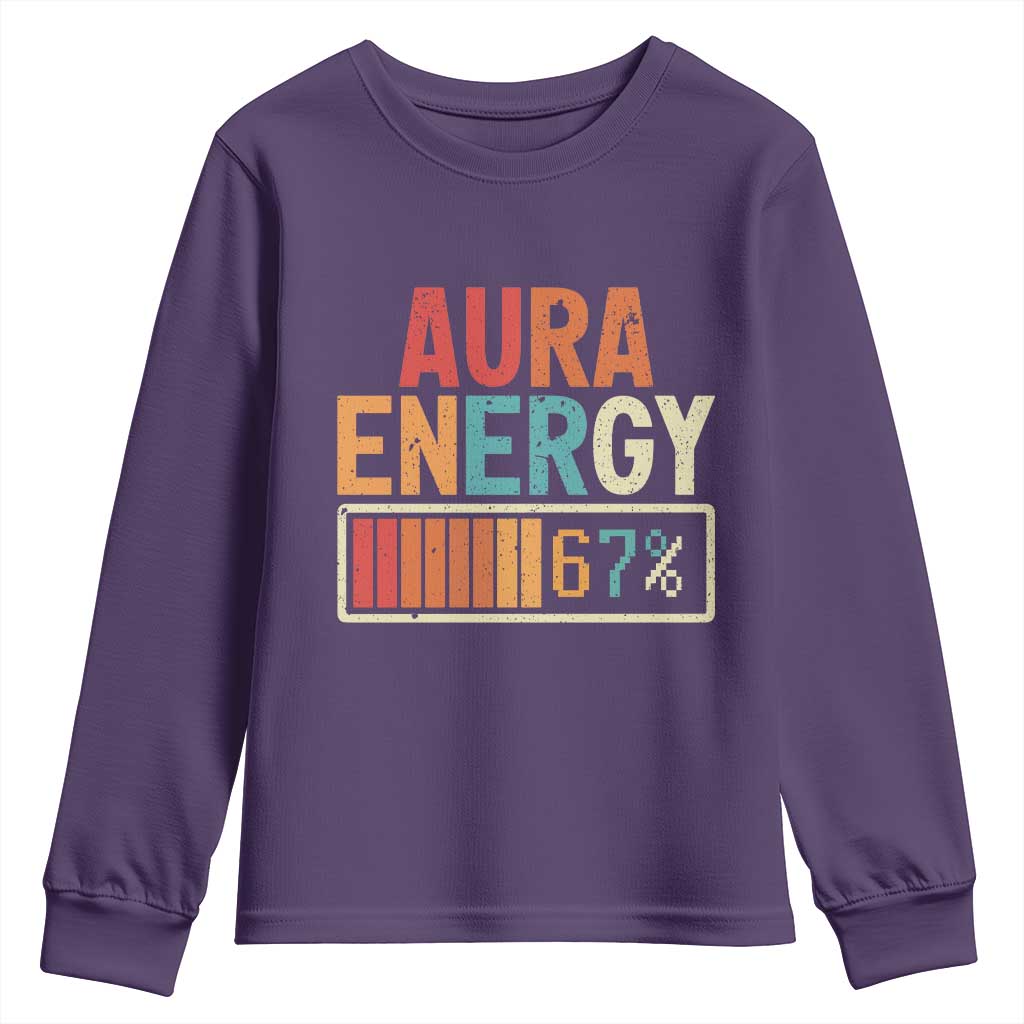 Funny Aura Energy At 67 Youth Sweatshirt Six Seven Meme Gen Alpha Slang - Wonder Print Shop