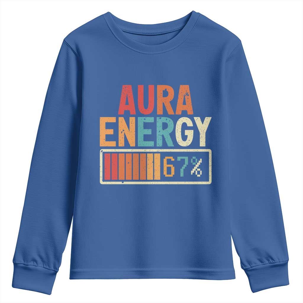 Funny Aura Energy At 67 Youth Sweatshirt Six Seven Meme Gen Alpha Slang - Wonder Print Shop