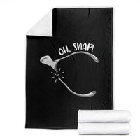 Funny Thanksgiving Oh Snap Throw Blanket Turkey Wishbone - Wonder Print Shop