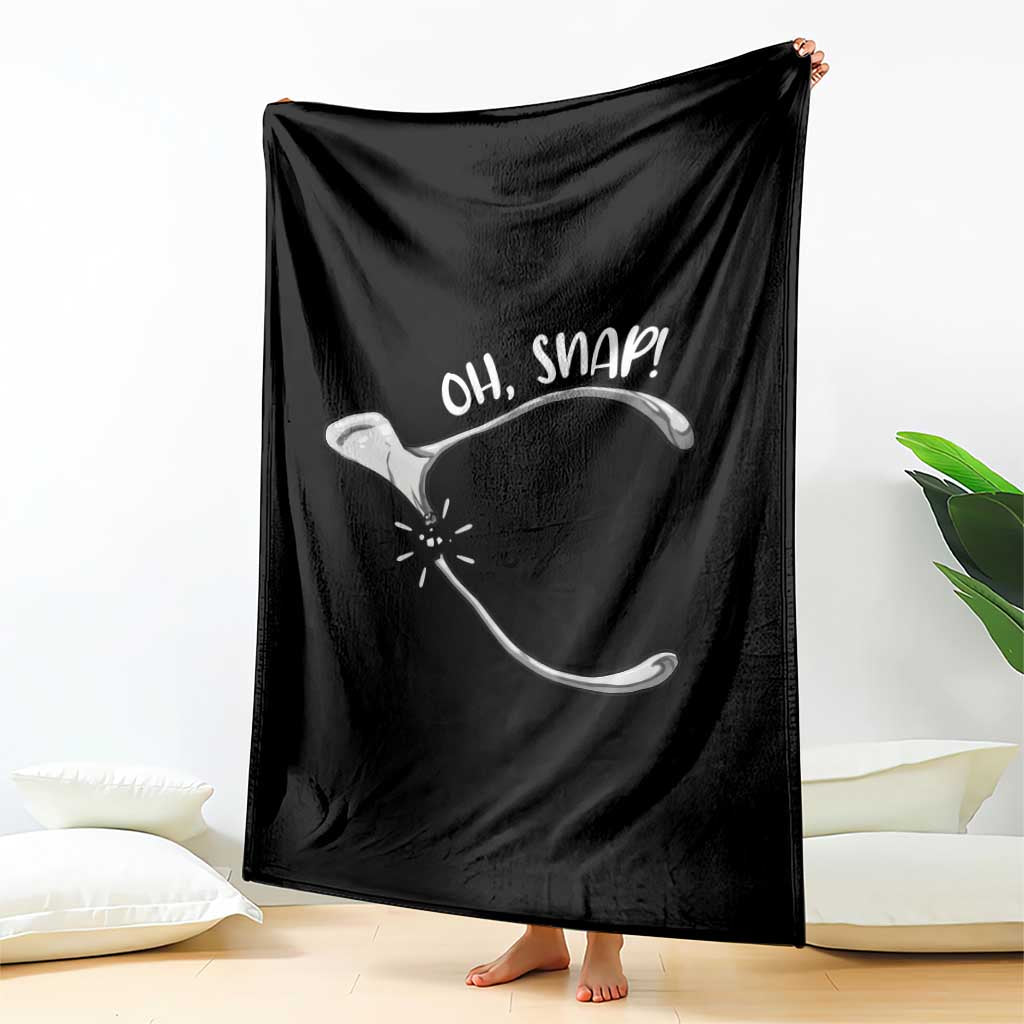 Funny Thanksgiving Oh Snap Throw Blanket Turkey Wishbone - Wonder Print Shop