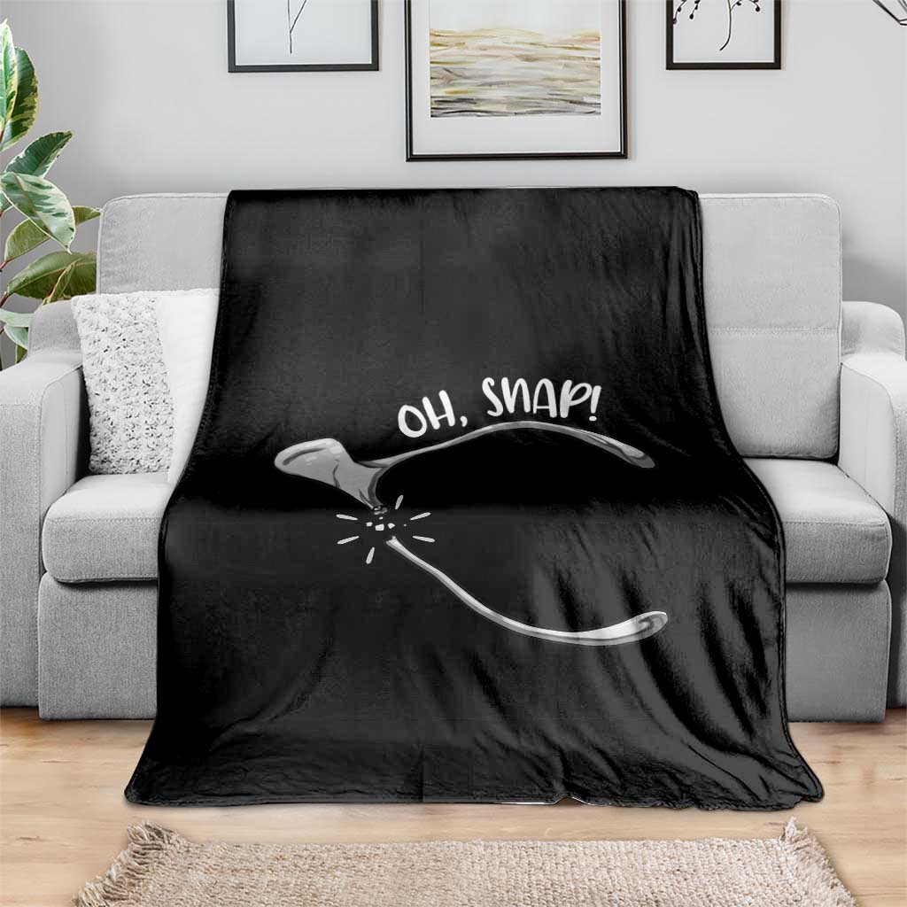 Funny Thanksgiving Oh Snap Throw Blanket Turkey Wishbone - Wonder Print Shop