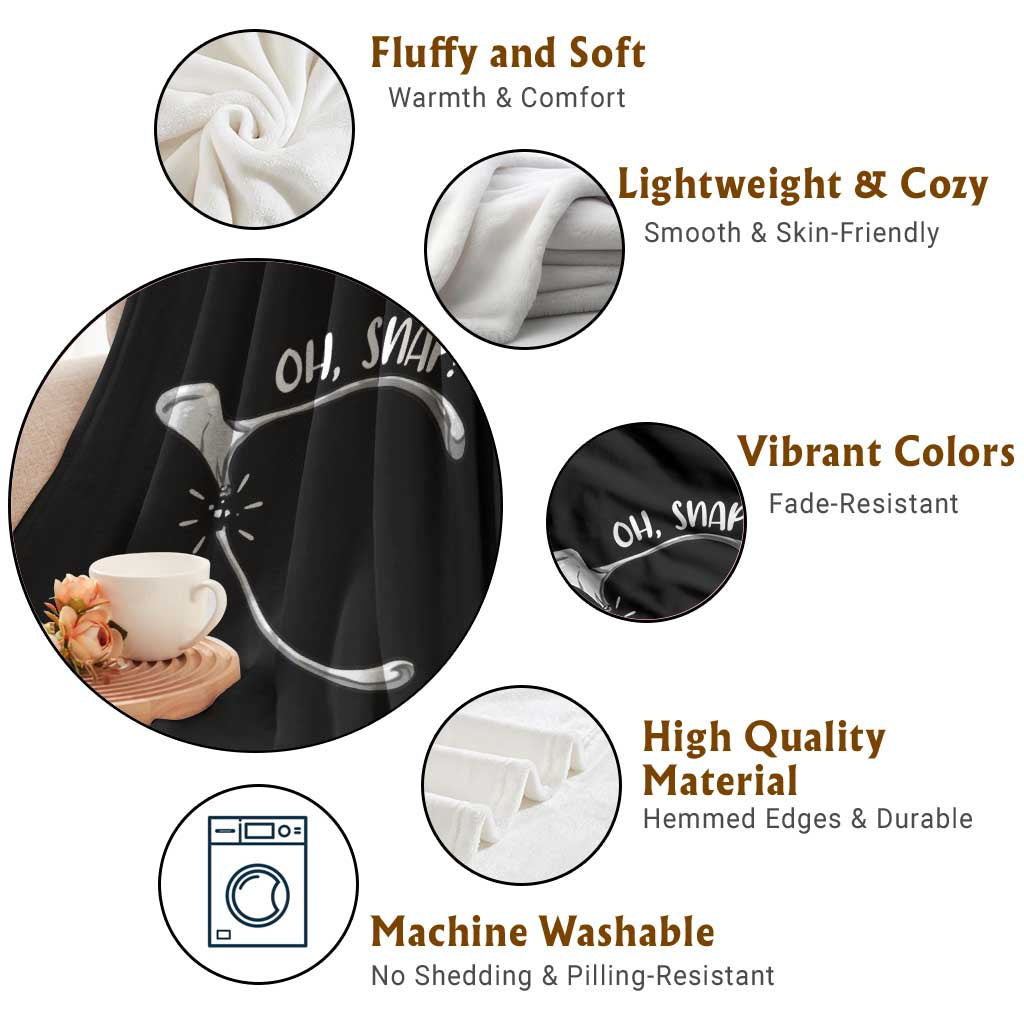 Funny Thanksgiving Oh Snap Throw Blanket Turkey Wishbone - Wonder Print Shop