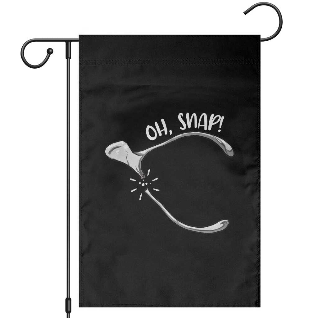Funny Thanksgiving Oh Snap Garden Flag Turkey Wishbone - Wonder Print Shop