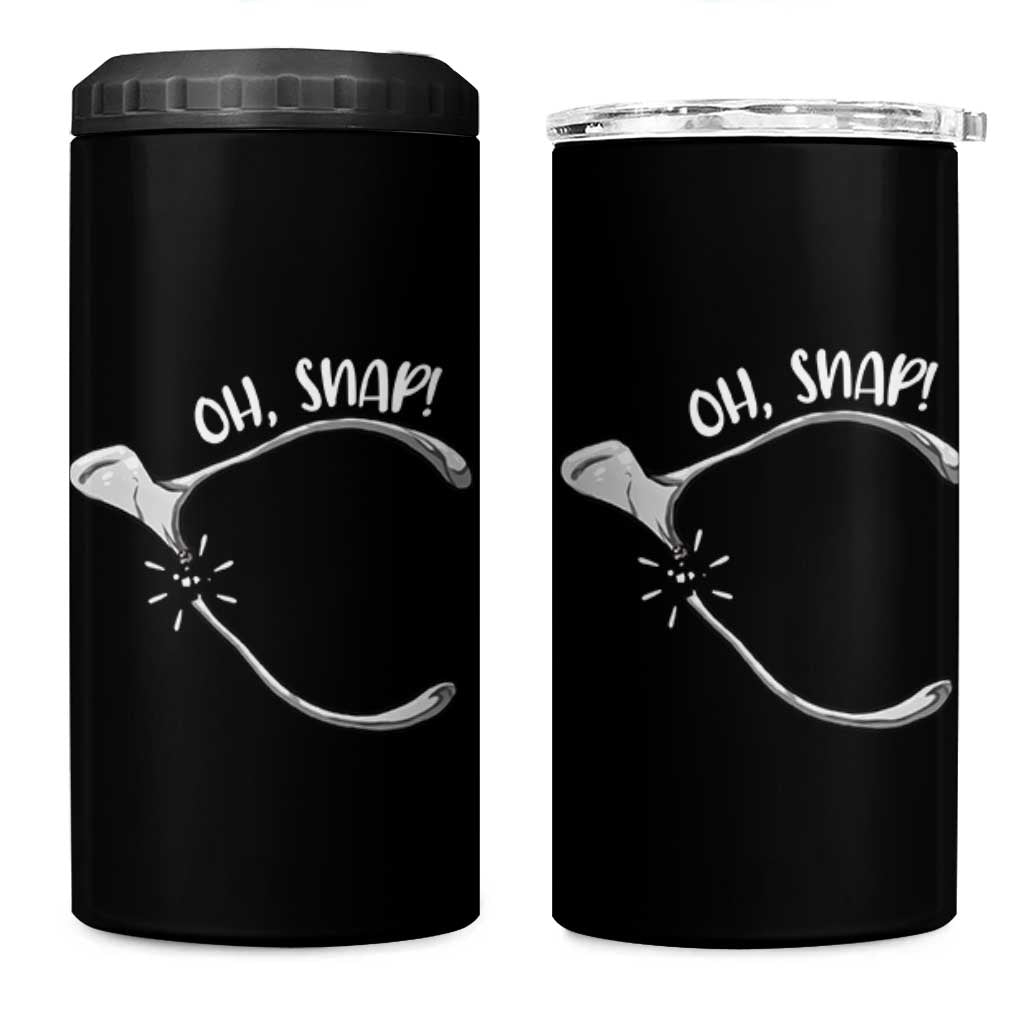 Funny Thanksgiving Oh Snap 4 in 1 Can Cooler Tumbler Turkey Wishbone - Wonder Print Shop