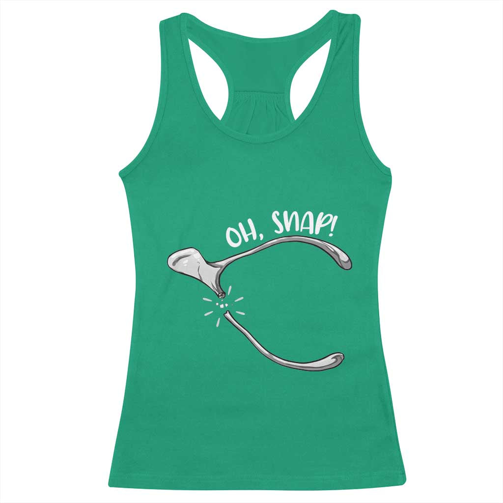 Funny Thanksgiving Oh Snap Racerback Tank Top Turkey Wishbone - Wonder Print Shop