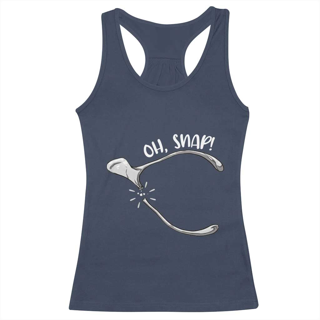 Funny Thanksgiving Oh Snap Racerback Tank Top Turkey Wishbone - Wonder Print Shop