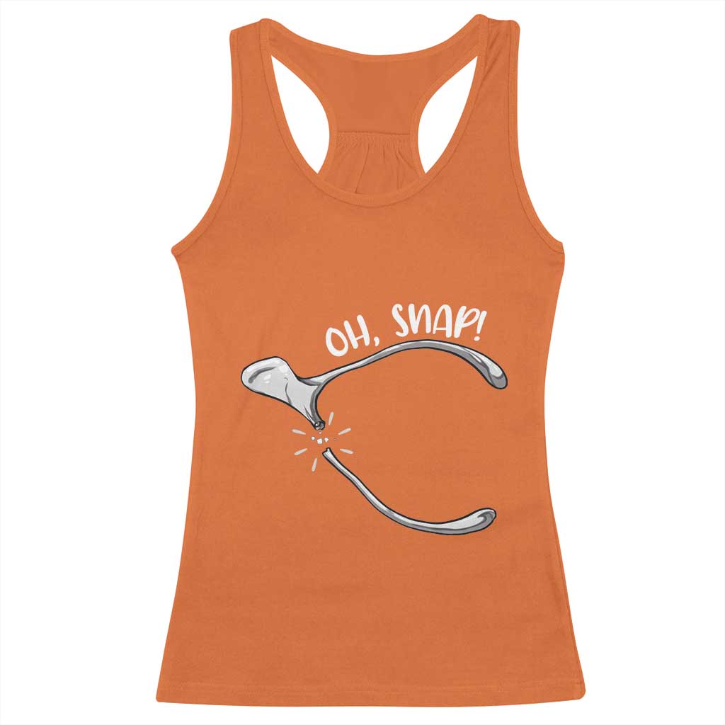 Funny Thanksgiving Oh Snap Racerback Tank Top Turkey Wishbone - Wonder Print Shop