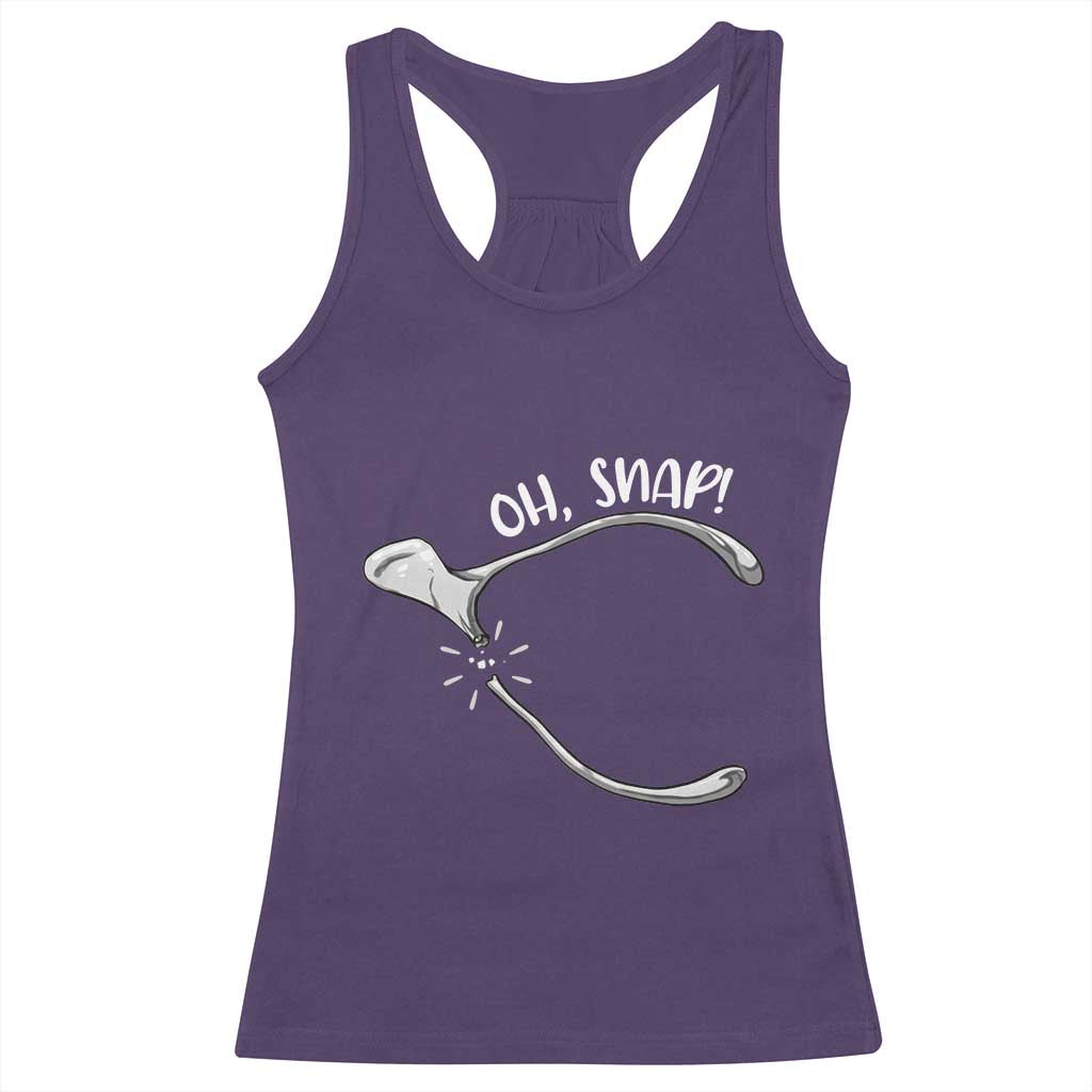 Funny Thanksgiving Oh Snap Racerback Tank Top Turkey Wishbone - Wonder Print Shop