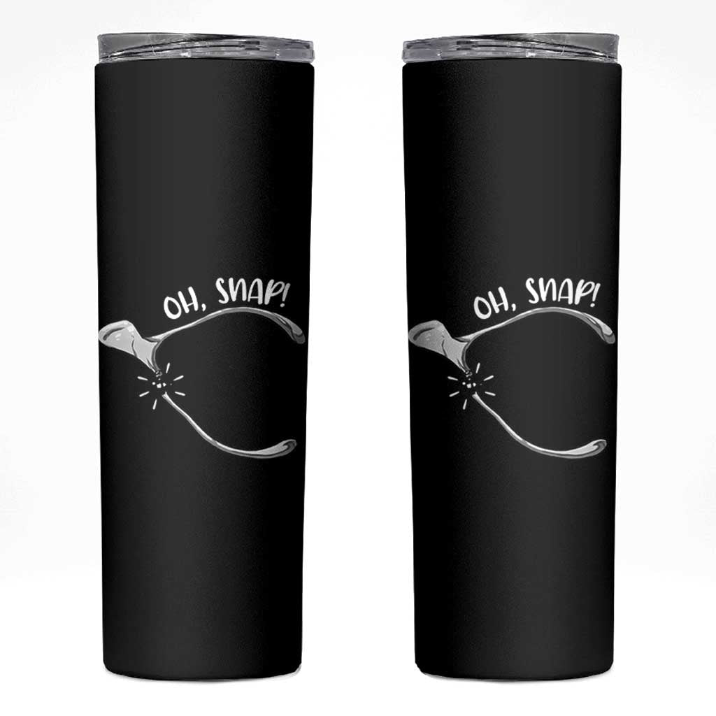 Funny Thanksgiving Oh Snap Skinny Tumbler Turkey Wishbone - Wonder Print Shop