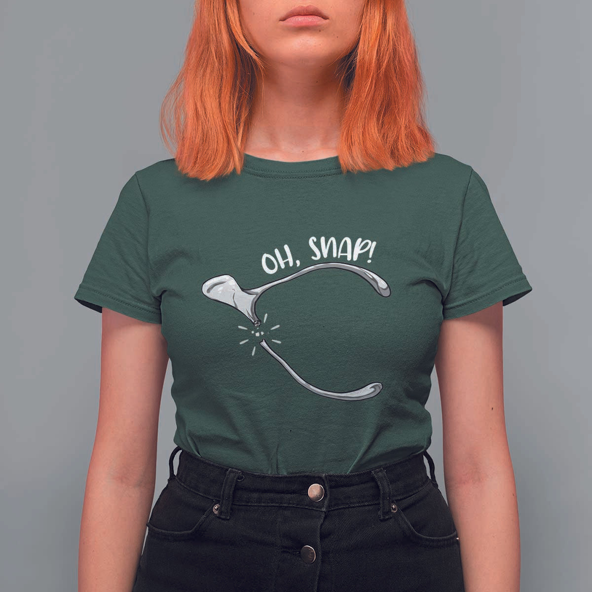 Funny Thanksgiving Oh Snap T Shirt For Women Turkey Wishbone - Wonder Print Shop