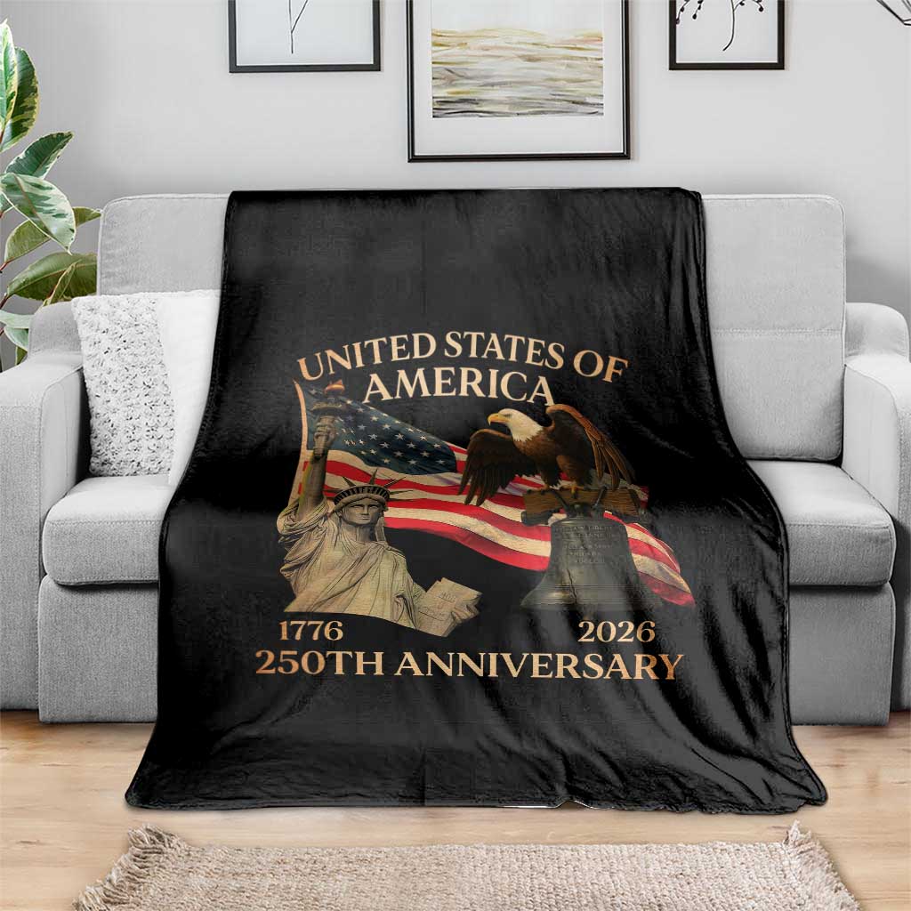 America's 250th Anniversary Throw Blanket United States Of America 250th Independence Day Freedom - Wonder Print Shop
