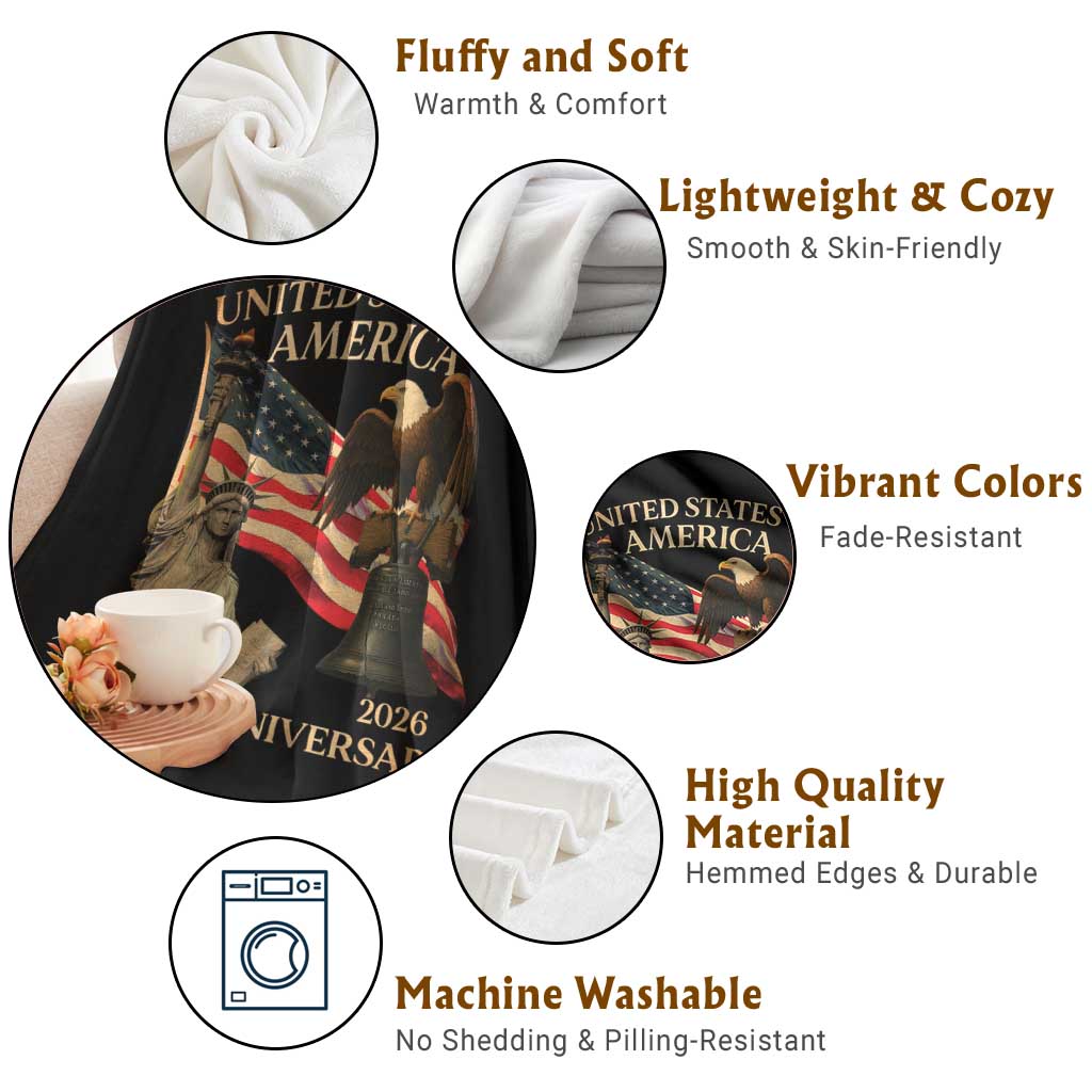 America's 250th Anniversary Throw Blanket United States Of America 250th Independence Day Freedom - Wonder Print Shop