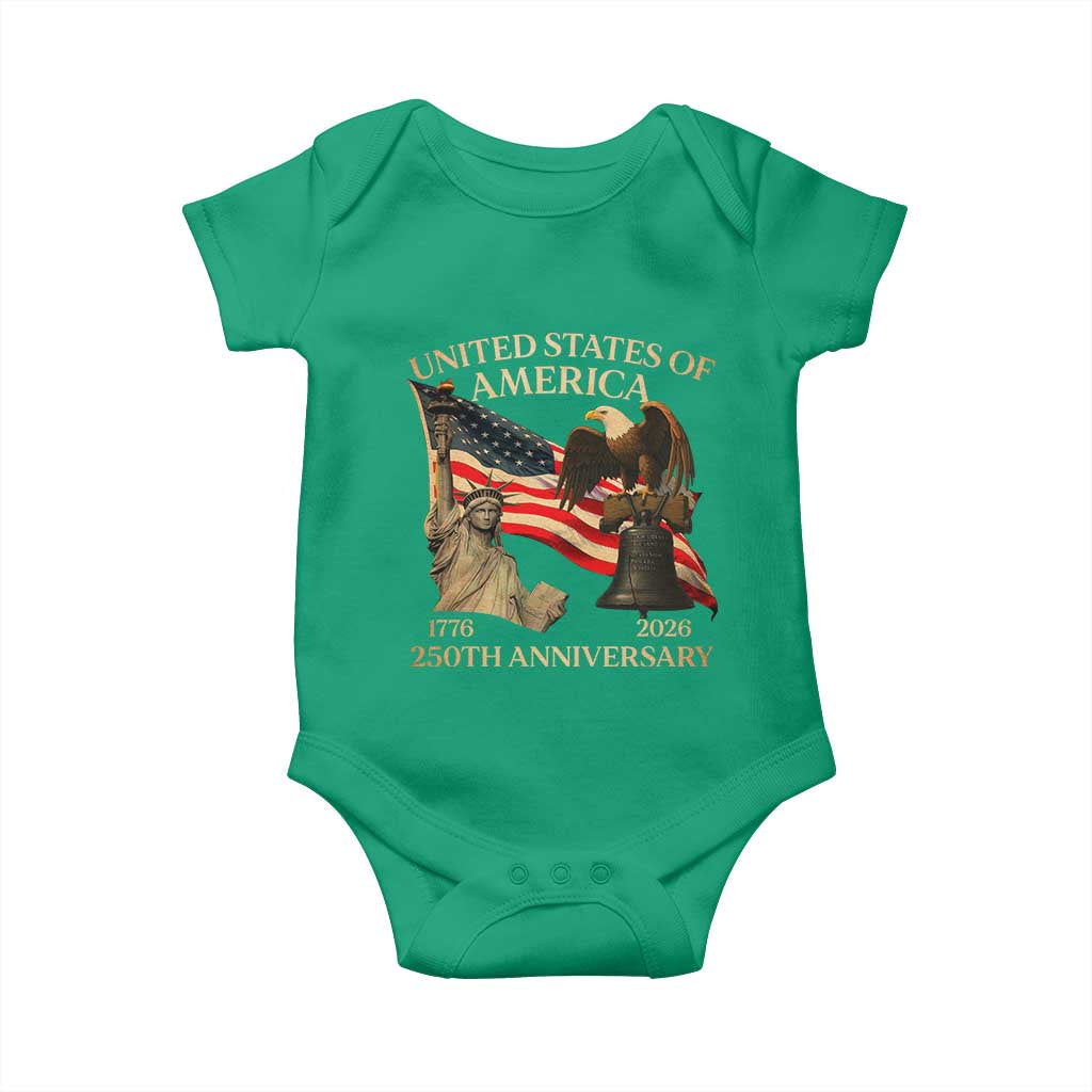 America's 250th Anniversary Baby Onesie United States Of America 250th Independence Day Freedom - Wonder Print Shop
