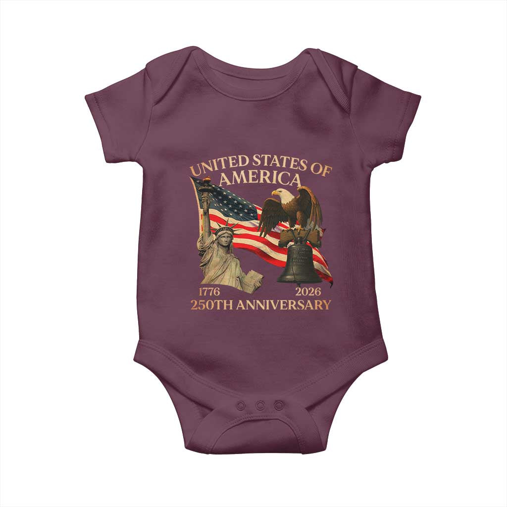 America's 250th Anniversary Baby Onesie United States Of America 250th Independence Day Freedom - Wonder Print Shop
