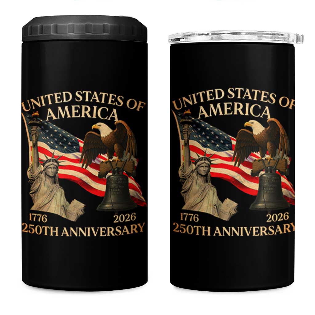 America's 250th Anniversary 4 in 1 Can Cooler Tumbler United States Of America 250th Independence Day Freedom - Wonder Print Shop