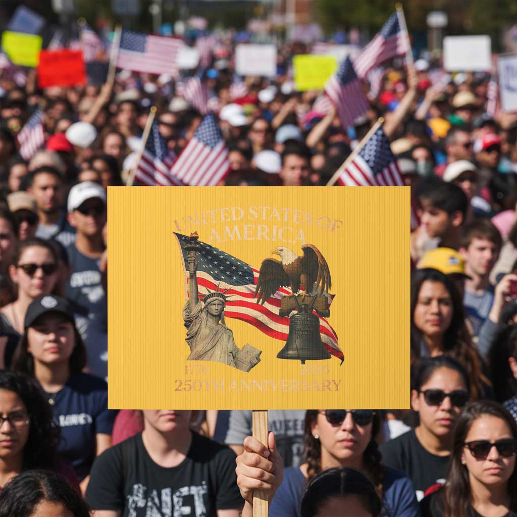 America's 250th Anniversary Protest Sign United States Of America 250th Independence Day Freedom - Wonder Print Shop