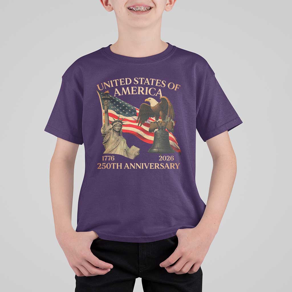 America's 250th Anniversary T Shirt For Kid United States Of America 250th Independence Day Freedom - Wonder Print Shop