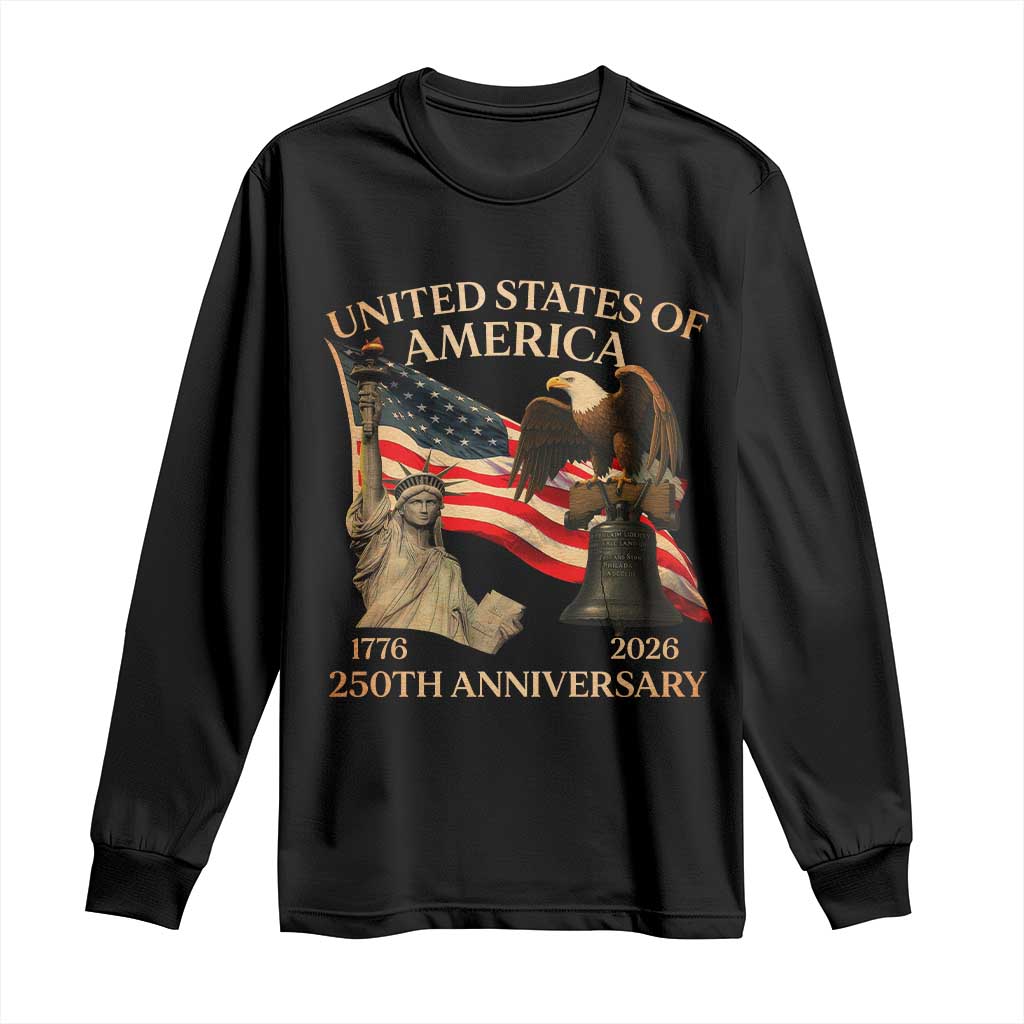 America's 250th Anniversary Long Sleeve Shirt United States Of America 250th Independence Day Freedom - Wonder Print Shop