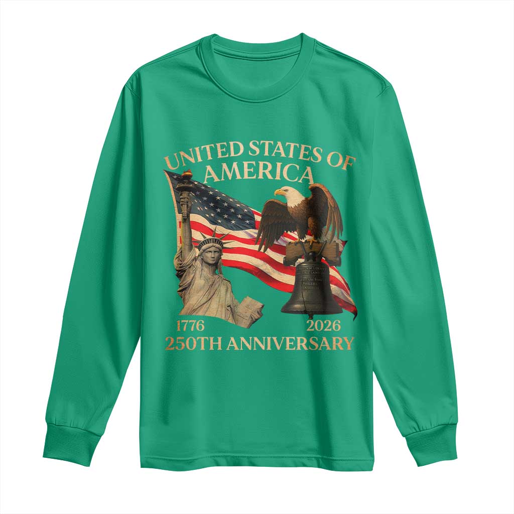 America's 250th Anniversary Long Sleeve Shirt United States Of America 250th Independence Day Freedom - Wonder Print Shop
