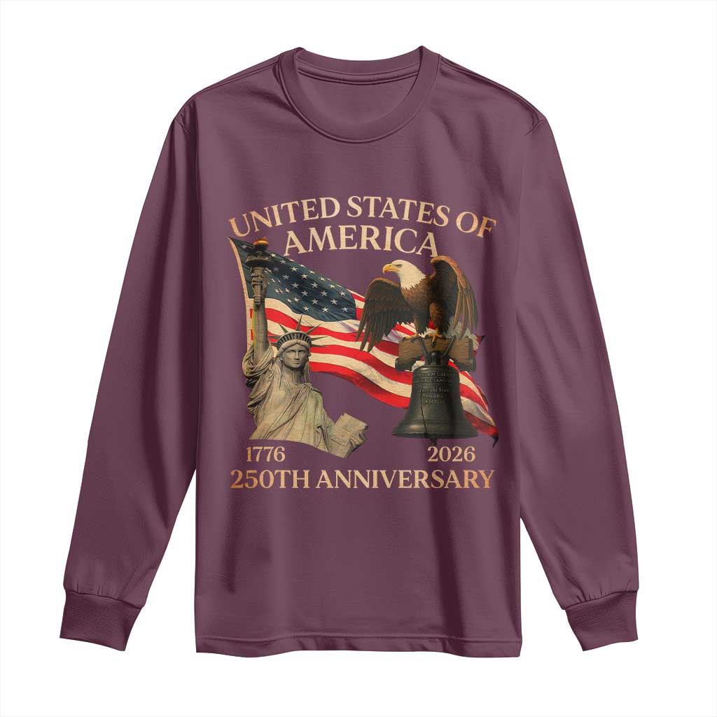 America's 250th Anniversary Long Sleeve Shirt United States Of America 250th Independence Day Freedom - Wonder Print Shop