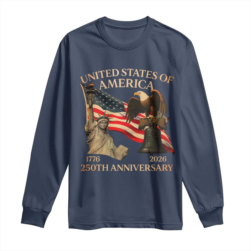 America's 250th Anniversary Long Sleeve Shirt United States Of America 250th Independence Day Freedom - Wonder Print Shop