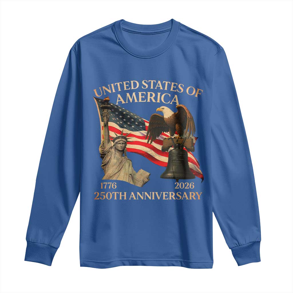 America's 250th Anniversary Long Sleeve Shirt United States Of America 250th Independence Day Freedom - Wonder Print Shop