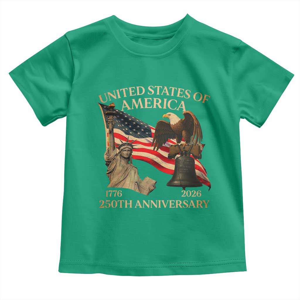 America's 250th Anniversary Toddler T Shirt United States Of America 250th Independence Day Freedom - Wonder Print Shop