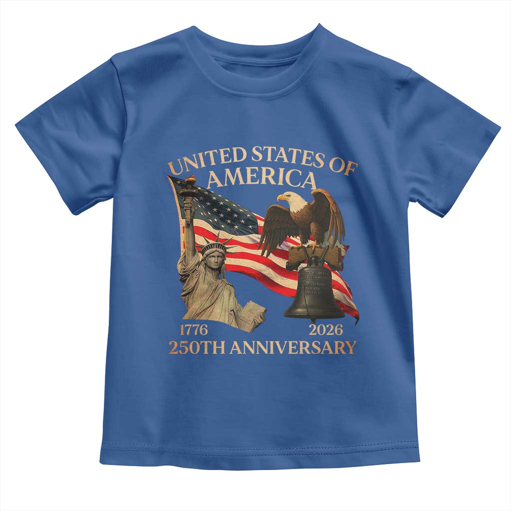 America's 250th Anniversary Toddler T Shirt United States Of America 250th Independence Day Freedom - Wonder Print Shop