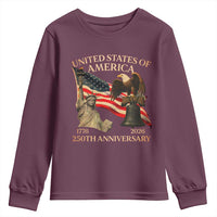 America's 250th Anniversary Youth Sweatshirt United States Of America 250th Independence Day Freedom - Wonder Print Shop