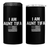Funny I Am Aunt Tifa 4 in 1 Can Cooler Tumbler Political Satire Vintage American Flag - Wonder Print Shop