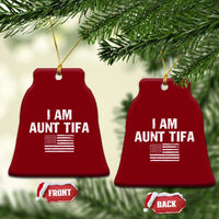 Funny I Am Aunt Tifa Ceramic Ornament Political Satire Vintage American Flag - Wonder Print Shop