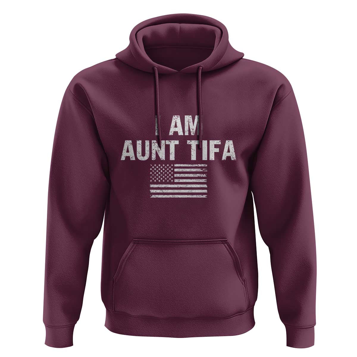 Funny I Am Aunt Tifa Hoodie Political Satire Vintage American Flag - Wonder Print Shop