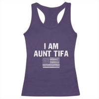 Funny I Am Aunt Tifa Racerback Tank Top Political Satire Vintage American Flag - Wonder Print Shop