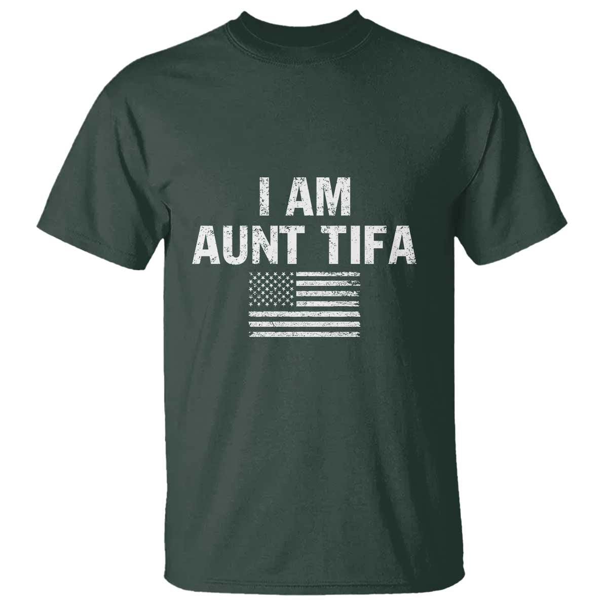 Funny I Am Aunt Tifa T Shirt Political Satire Vintage American Flag - Wonder Print Shop