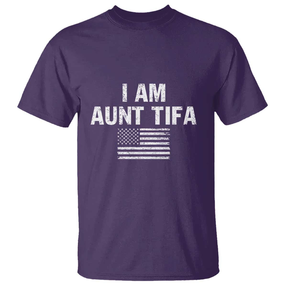 Funny I Am Aunt Tifa T Shirt Political Satire Vintage American Flag - Wonder Print Shop