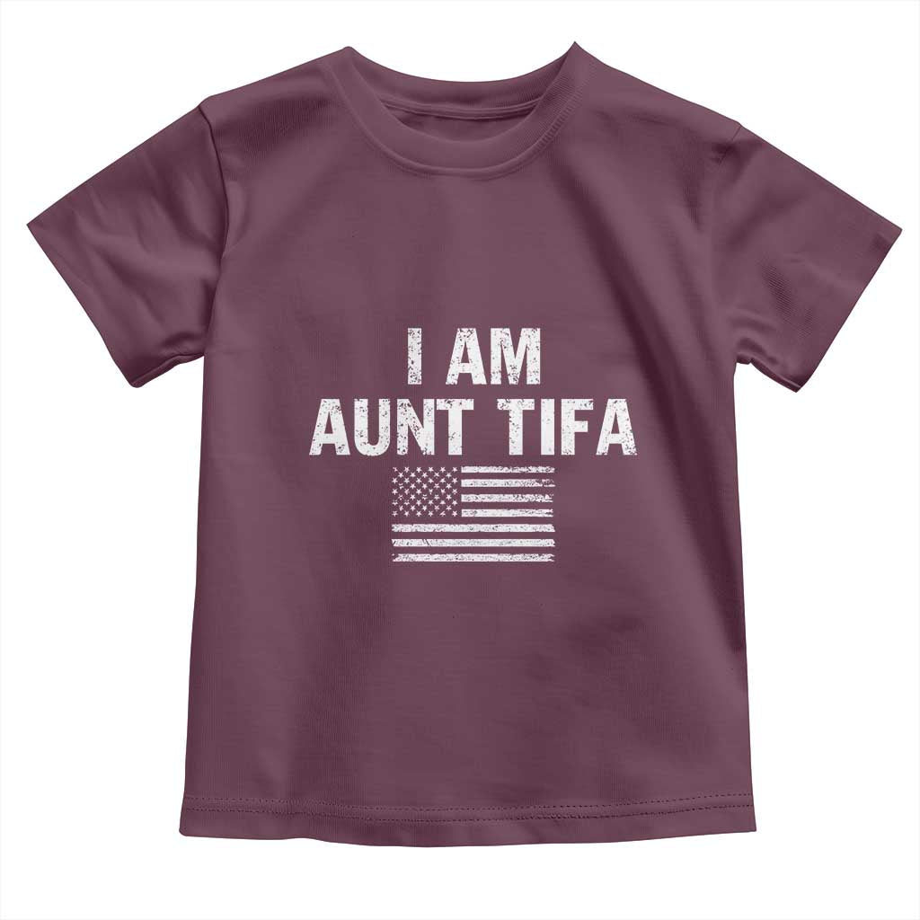 Funny I Am Aunt Tifa Toddler T Shirt Political Satire Vintage American Flag - Wonder Print Shop